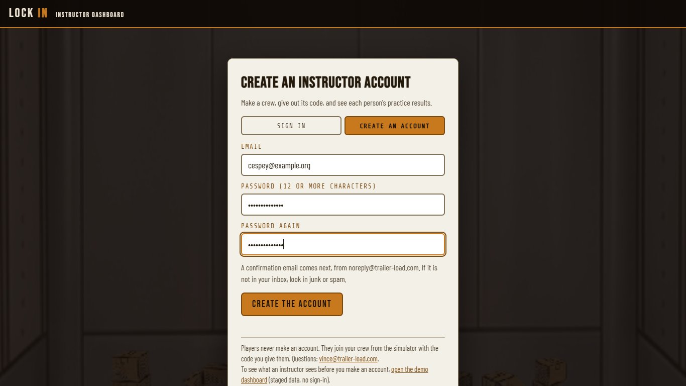The Create an account form.